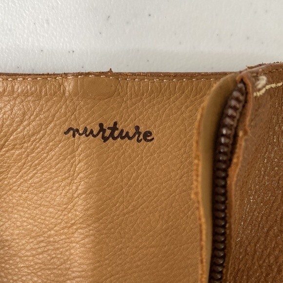 Nurture Grant Honey Brown Leather Boot Zip Ankle Bootie Wedge Heel Classy Neutra - Picture 7 of 16